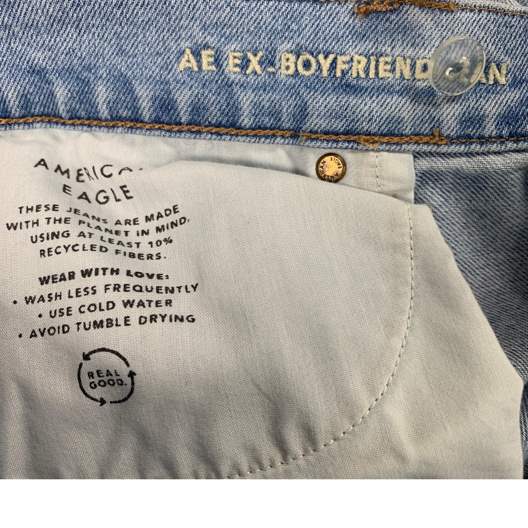New American Eagle Womens 10 Strigid Whiskered Ex Boyfriend Denim Blue Jeans