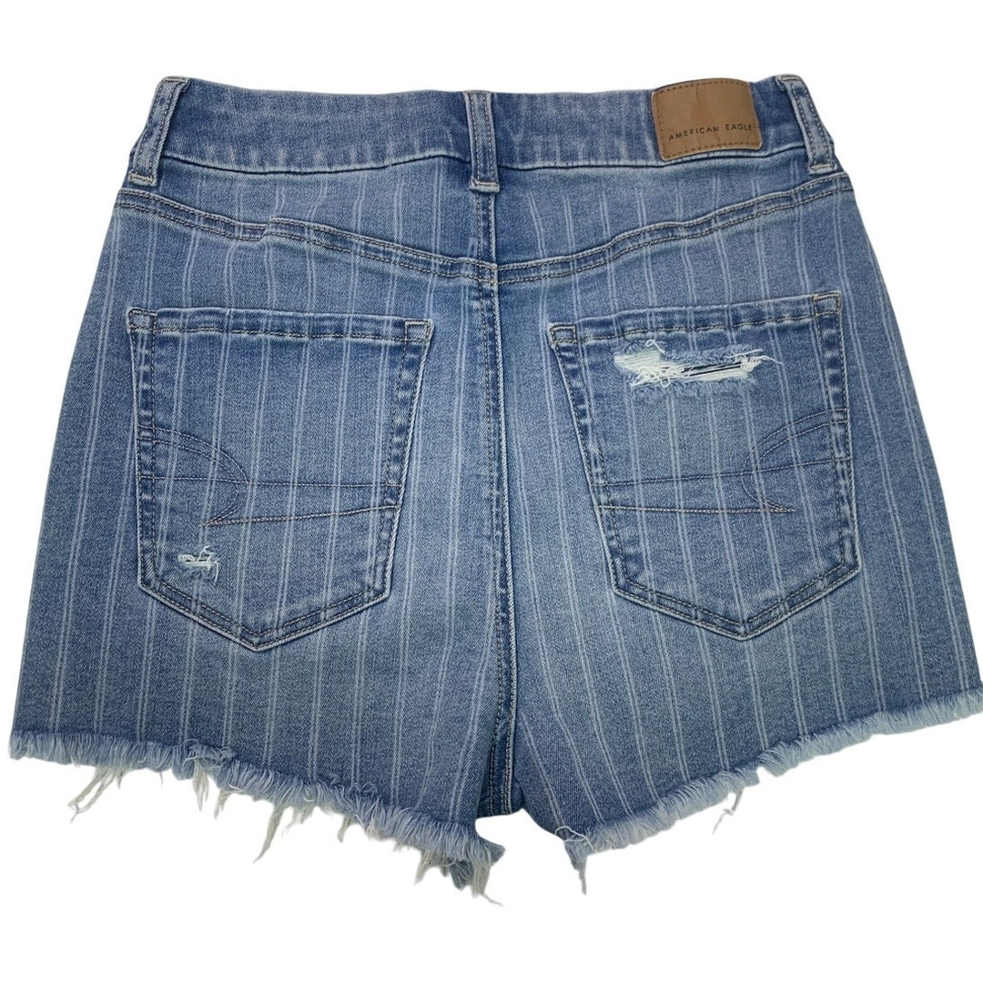 New American Eagle Size 0 Curvy Hi-Rise Shortie Stretch Jorts Denim Jean Short