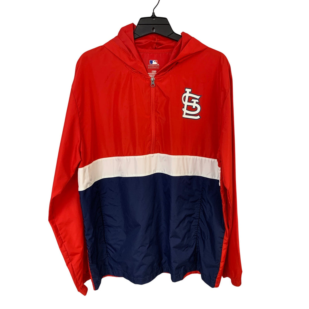 Genuine Merchandise Mens Large St Louis Cardinals Quarter Zip Pullover Jacket