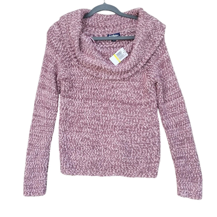 NWT New Freshman Womens Medium Off Shoulder Fluffy Cowl Neck Knit Sweater