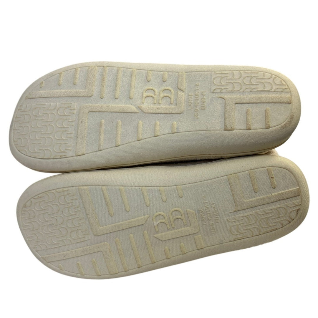 LongBay Womens Size 9-10 Cream Ankle Boot Slippers Closed Round Toe House Shoes