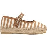 Womens Size 9.5 Brown Striped Mary Jane Woven Espadrilles Platform Sandal Shoes