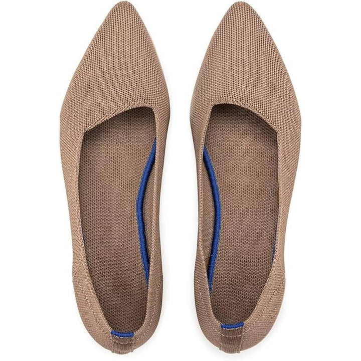 New Frank Mully Womens Size 6 Brown Knit Pointed Toe Slip On Comfort Flats Shoes