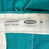 Old Navy Mens Size 38 Ultimate Slim 100% Cotton Long Board Athletic Golf Shorts