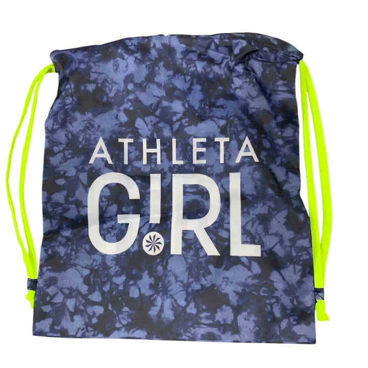 Athleta Girl Dark Blue Tie Dye 100% Polyester Drawstring Close String Backpack