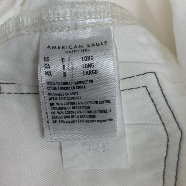 New American Eagle AE77 Size 4 100% Cotton Factory Distressed Jorts Denim Shorts