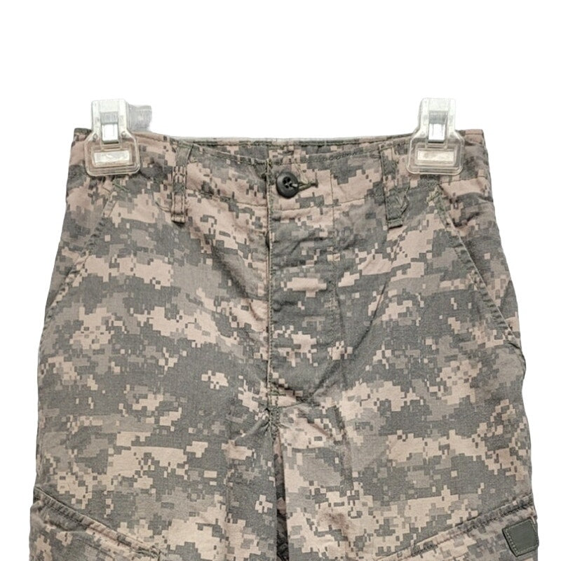 Womens XS Short Camo Drawstring Waist Button Fly Multi Pockets Army Pants