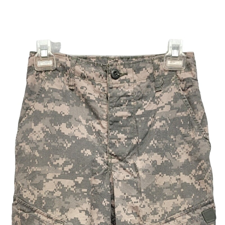 Womens XS Short Camo Drawstring Waist Button Fly Multi Pockets Army Pants
