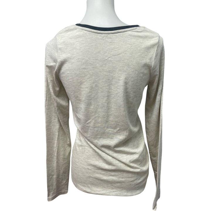 New POOF Womens Medium Rock Music Guitar Long Sleeve Cotton Blend Crew Neck Tee