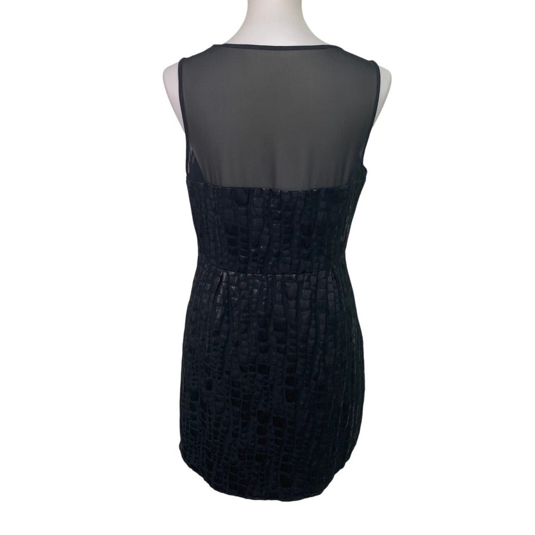 Mac + Jac Womens XL Black Faux Crocodile Sleeveless Side Zip Fit n Flare Dress