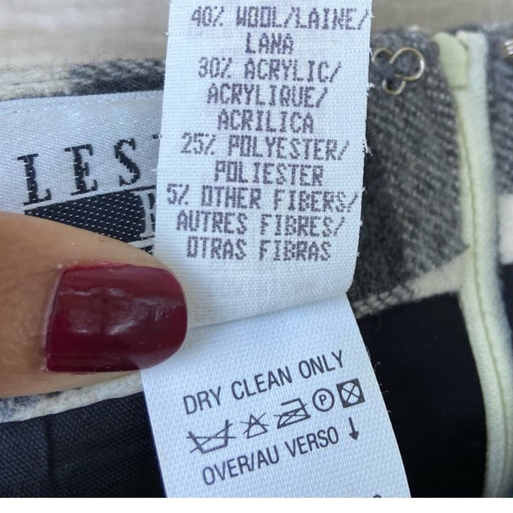 NWT New Leslie Fay Sportswear Womens Size 14 Plaid Wool Blend Lined Mini Skirt