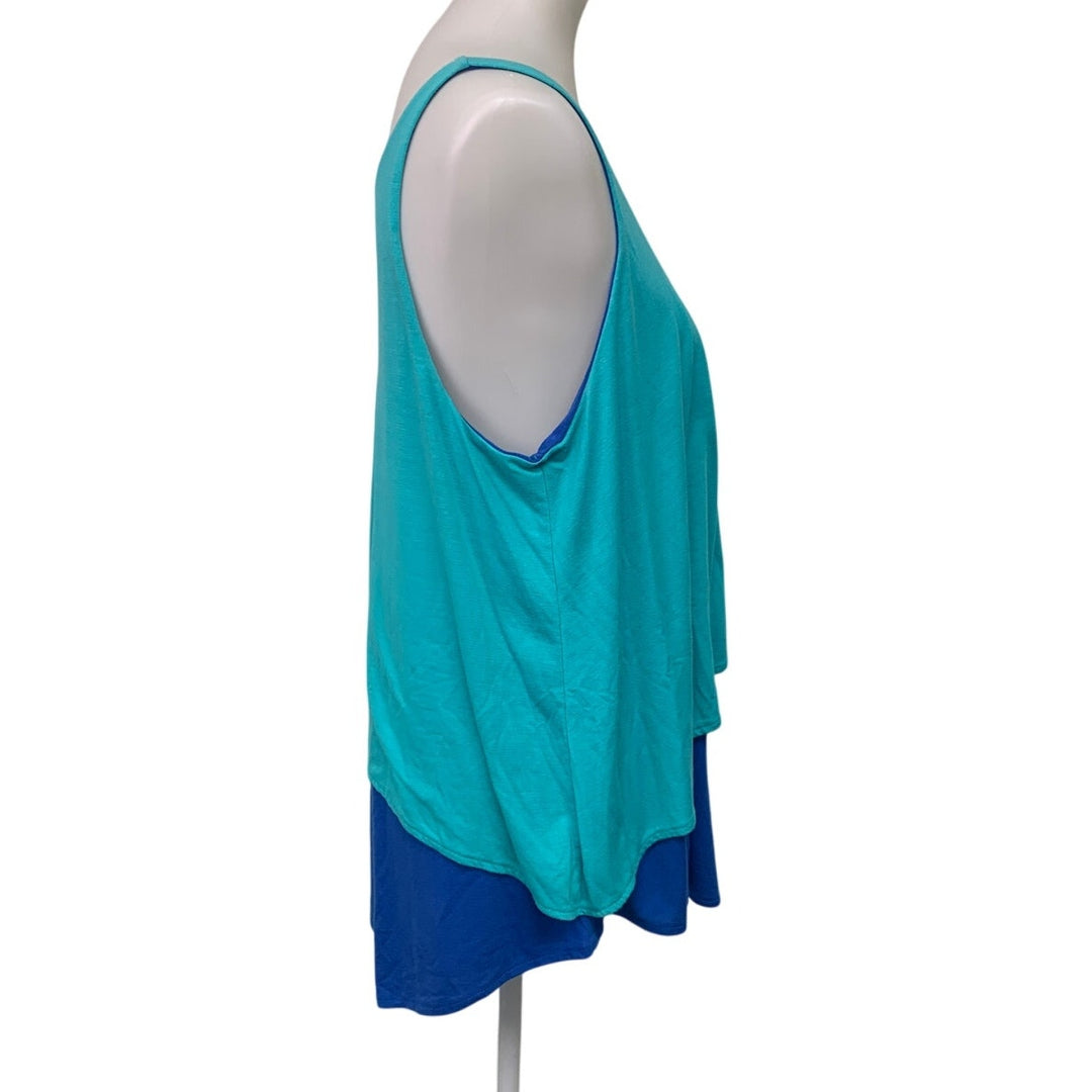 Upcycled Hand Printed Womens XL Rainbow Equality Pride Layered Flowy Tank Top
