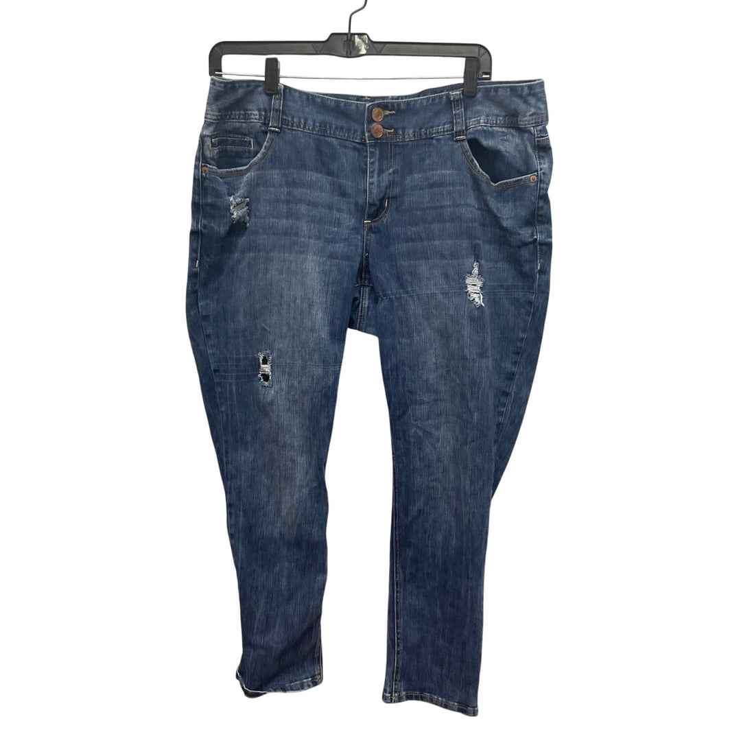 Maurices Joani Womens Size 20 Regular PolyCotton Blend Distressed Denim Jeans