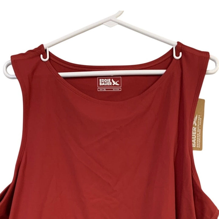 New Eddie Bauer Womens 2XL Sleeveless Dark Ruby Movement Lux Athletic Tank Top