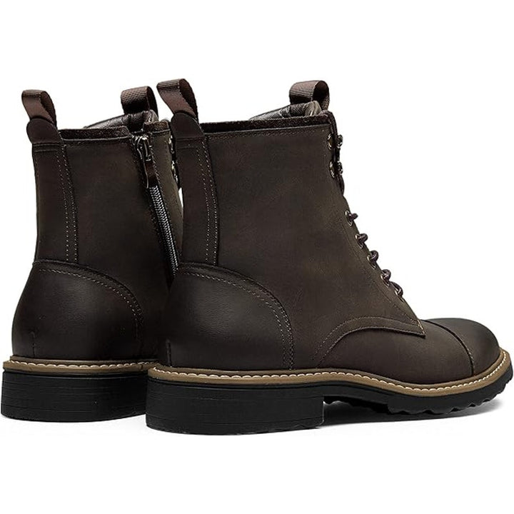 Vostey Mens Size 9.5 Rustic Brown Faux Leather Lace Up Motorcycle Chukka Boots