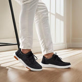 Ortho Comfoot Mens Size 11 Gray Black Canvas Lace Up Orthopedic Slip On Shoes