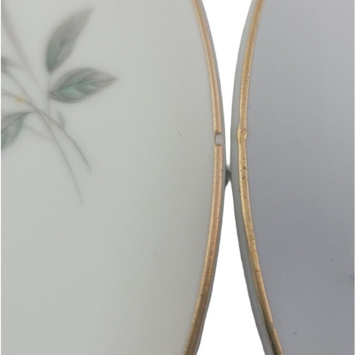 2 Vintage Golden Rose Flower Gold Rim Fine China Japan Small Salad Plates