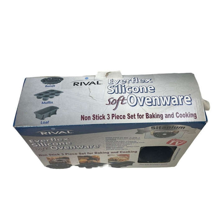 New In Box Rival As Seen On TV Silicone Soft Non Stick 3 Piece Baking Ovenware
