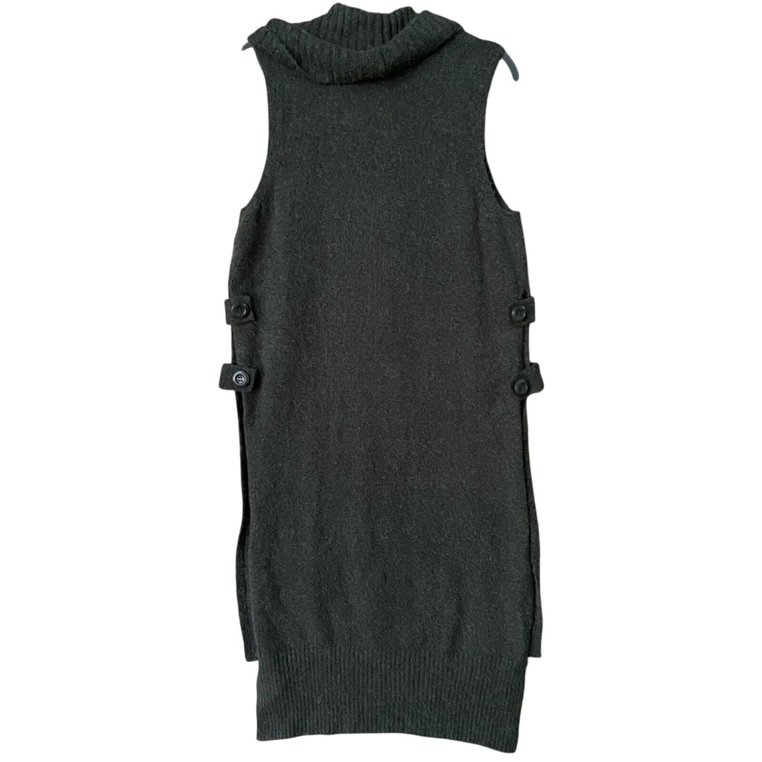 New Ruby Moon Womens Large Green Sleeveless Turtleneck Cowl Neck Tunic Sweater