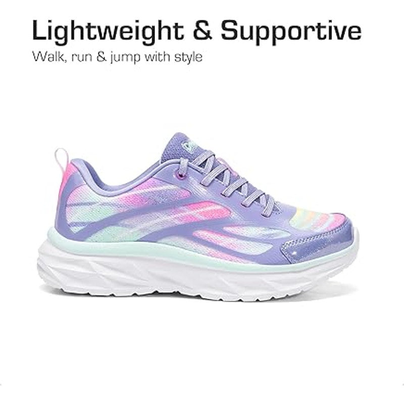 Dream Pairs Little Girls Size 3 Purple Glitter Sneakers Lace Up Tennis Shoes