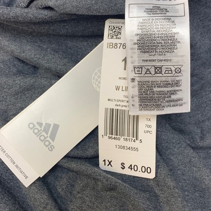 New Adidas Womens Plus Size 1X Full Length High Rise Tight Fit Athletic Leggings