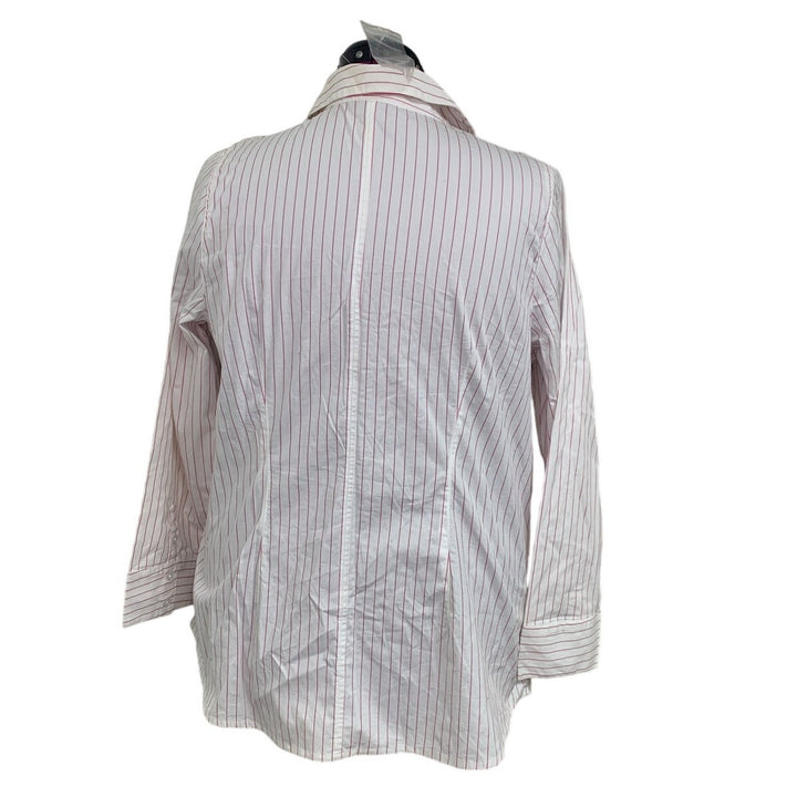 New Lane Bryant Womens Size 18 Cotton Blend Striped Long Sleeve Button Up Shirt