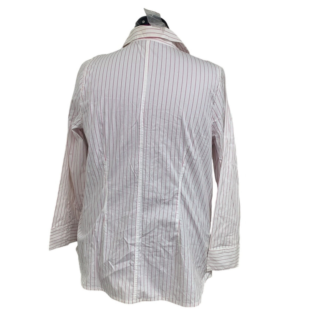 New Lane Bryant Womens Size 18 Cotton Blend Striped Long Sleeve Button Up Shirt