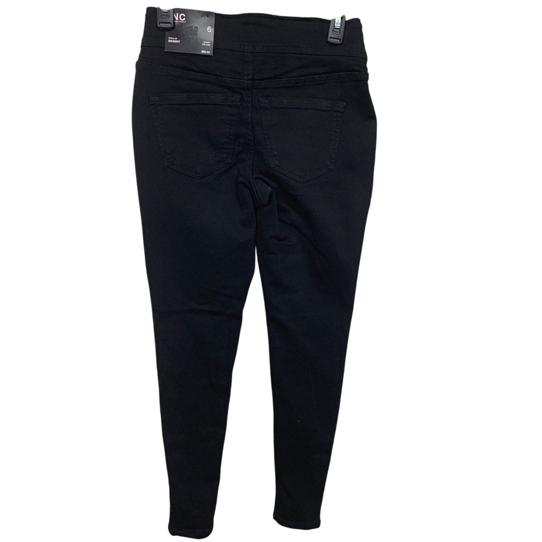 NWT New INC Womens Size 6 Mid Rise Skinny Stretch Black Jeans Pants