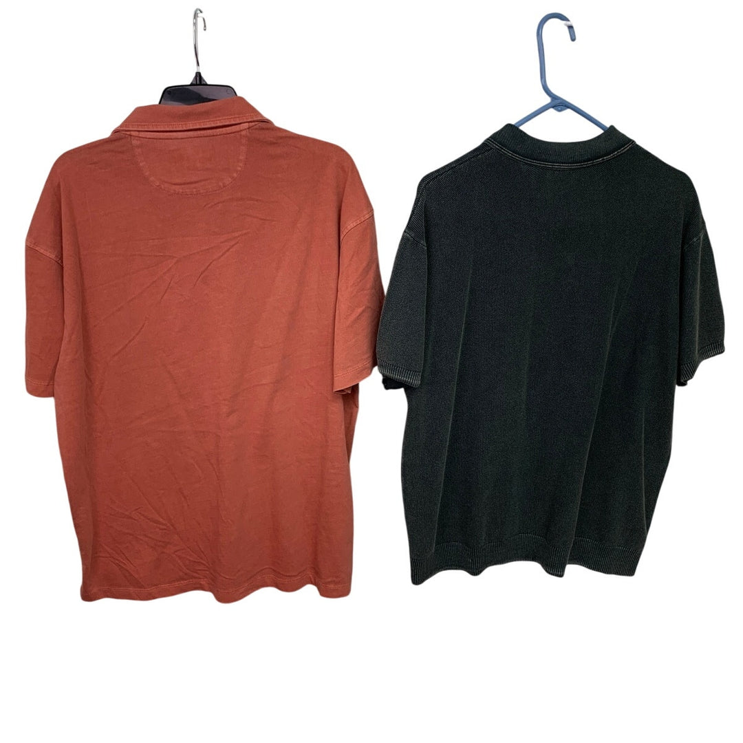 2 New American Eagle Mens Medium Relaxed Fit Collared Short Sleeve Polo Shirts