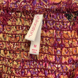 Xhilaration Womens Medium Floral Calico Smocked Short Sleeve Jumpsuit Romper