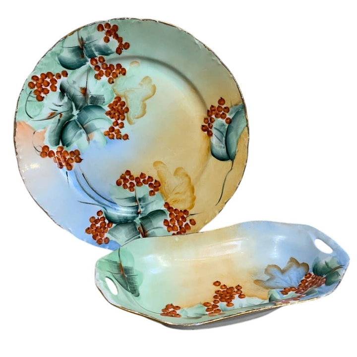 Vintage Versailles Bavaria Germany Porcelain Ceramic Berry Botanical Plate Dish