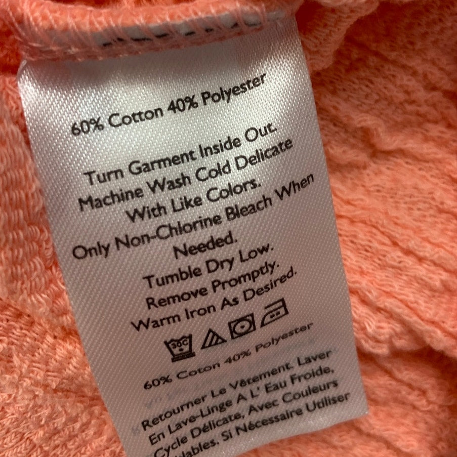 New Eddie Bauer Womens Peach Beachy Slub Button Front Cotton Blend Tank Top