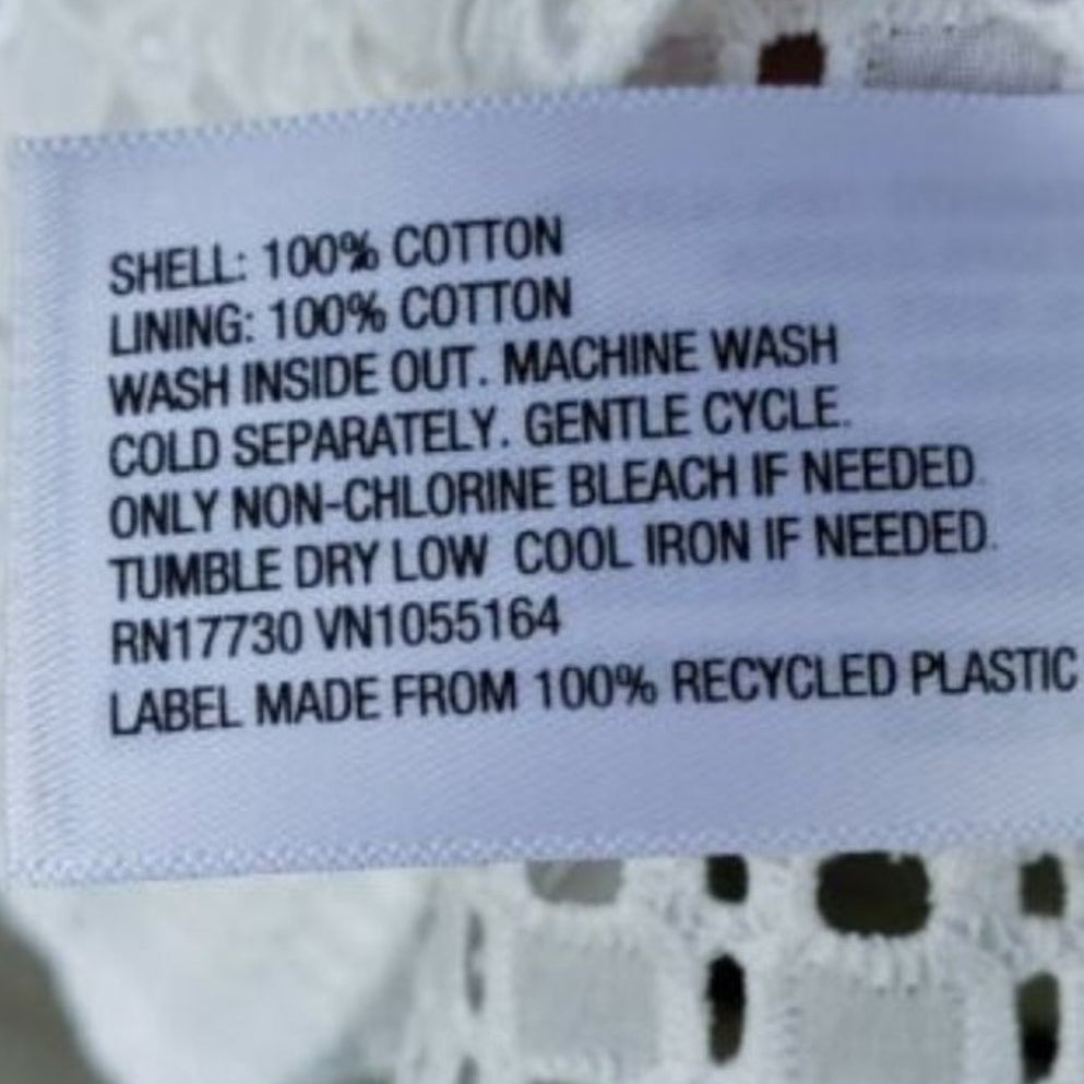 NWT New A New Day Womens XS White 100% Cotton Mesh Short Sleeve Crew Neck Top