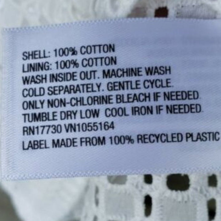 NWT New A New Day Womens XS White 100% Cotton Mesh Short Sleeve Crew Neck Top