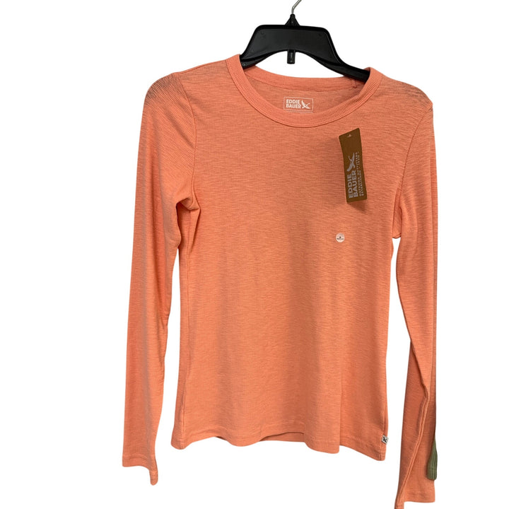 2 New Eddie Bauer Womens Small Infinity Slub Meadowood Rib Long Sleeve Tops