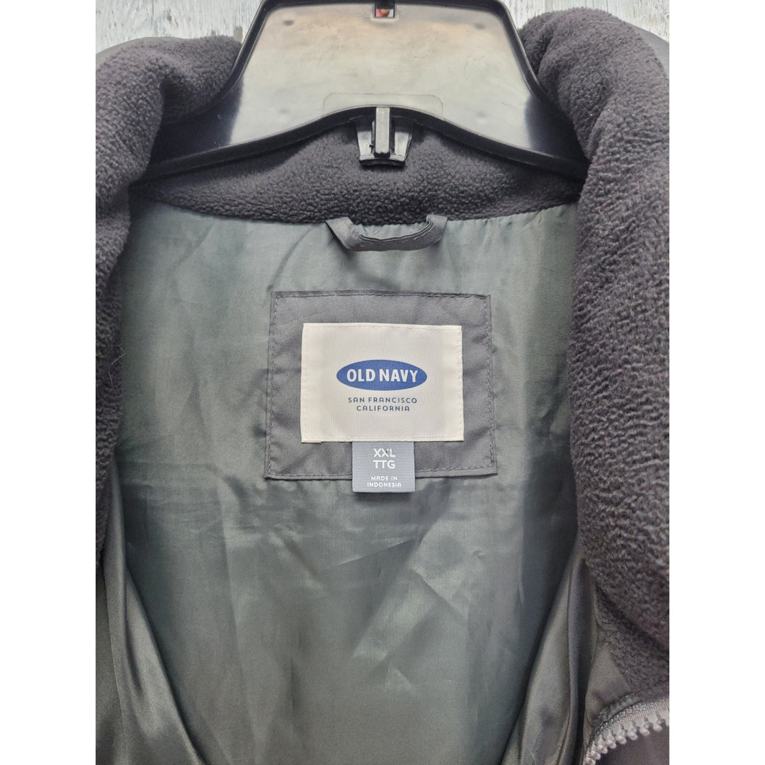 Old Navy Mens Gray XXL Polyester Full Zip Lined Puffer Vest w Front Pockets