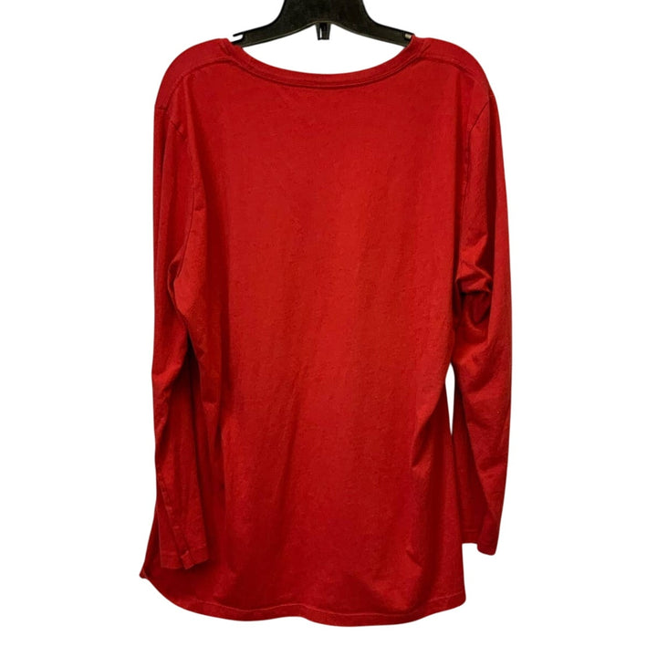 Eddie Bauer XL Long Sleeve Cotton Blend Christmas Reindeer Stars Tee Shirt