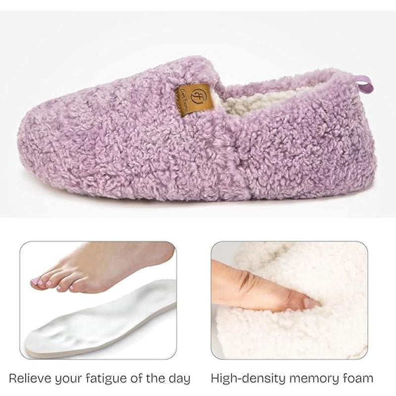 NWT New EverFoams Womens Size 8.5 Purple Slippers Soft Memory Foam House Shoes