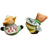Vintage Mt Rushmore Black Hills SD Porcelain Leapfrog Bears Salt Pepper Shakers