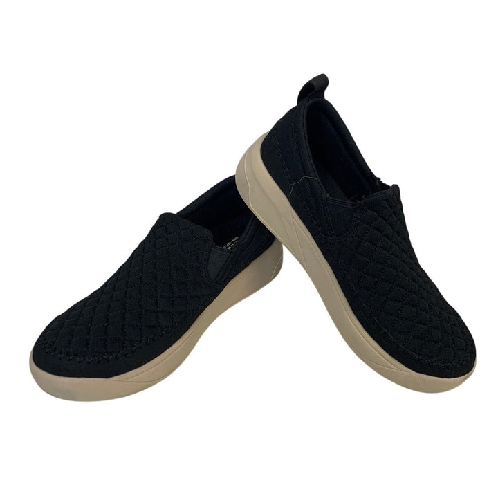 Staheekum Womens Size 8 Black Sneakers Quilted Slip On Comfort Shoes EUC