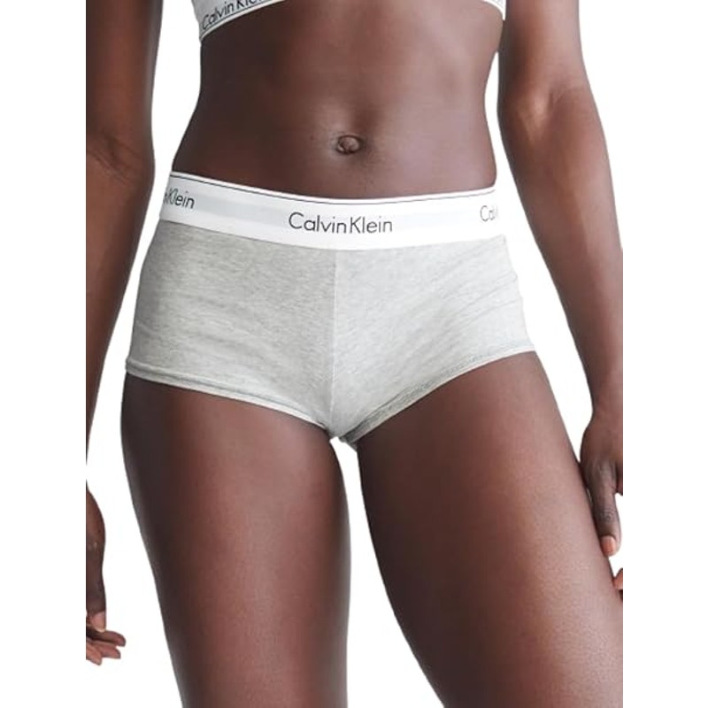 New Calvin Klein Womens XS Heathered Cotton Blend Boyshort Underwear