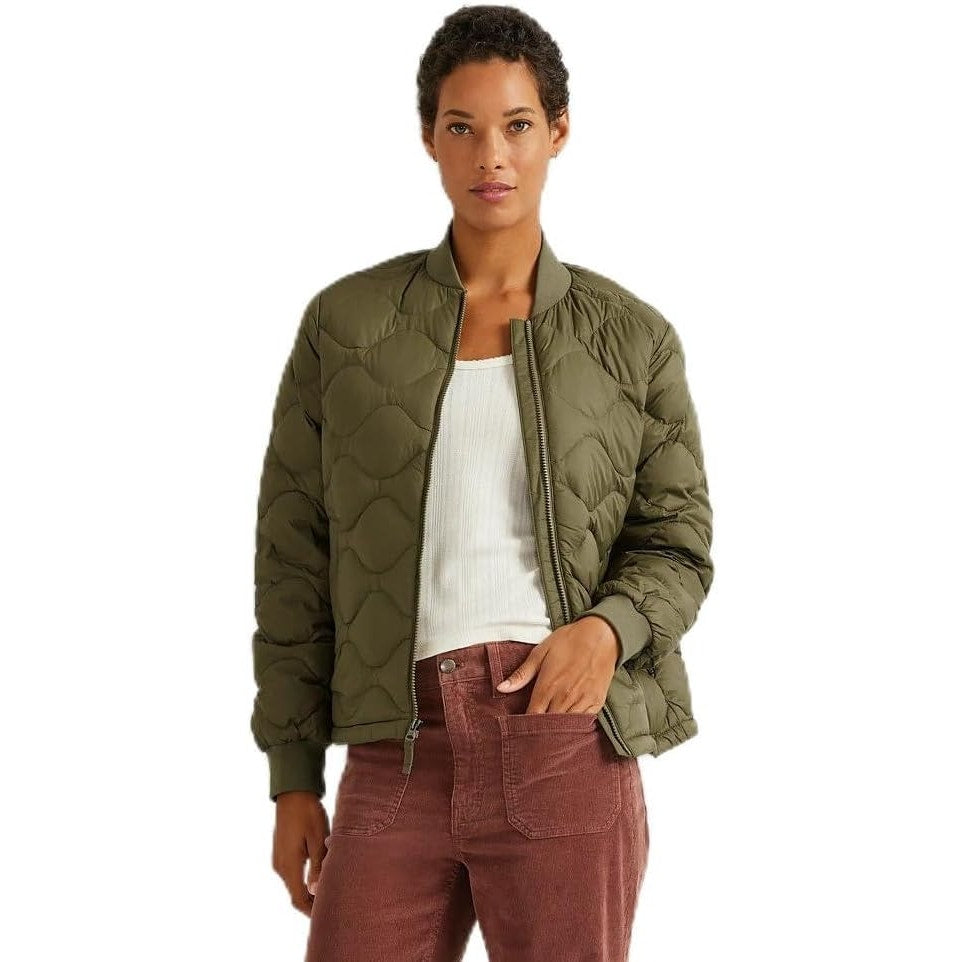 New Eddie Bauer Womens XXL Alder Green Shaw 650 FP Down Puffer Bomber Jacket