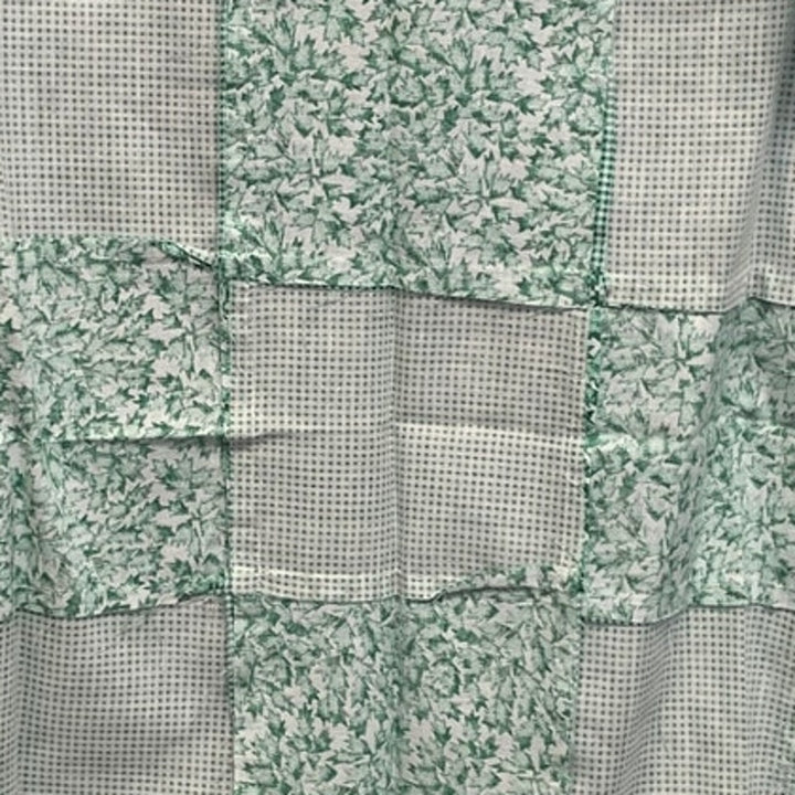 Hand-Sewn Green Gingham &amp; Ivy Cotton Quilt Square, 26 × 26 Inches