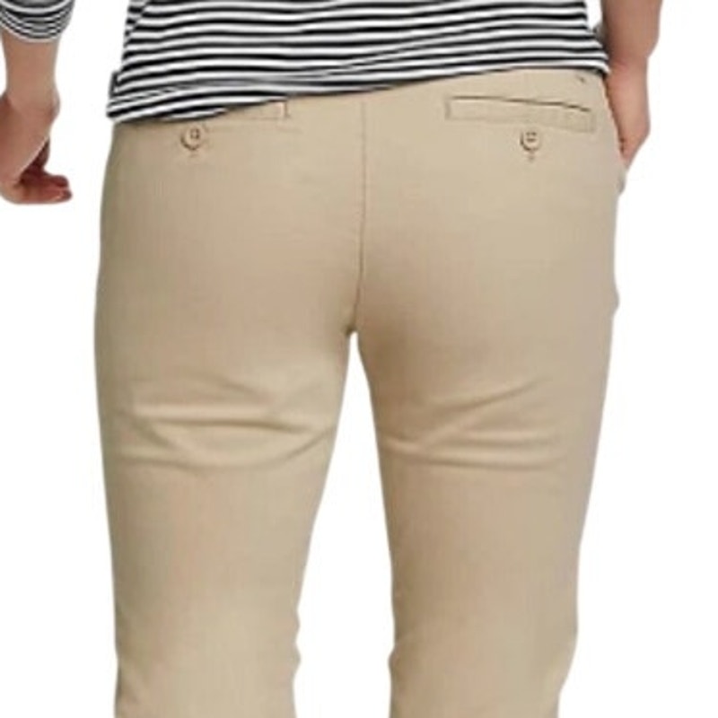 New Eddie Bauer Womens Khaki Cloud Boyfriend Midrise Slim Legend Wash Pants