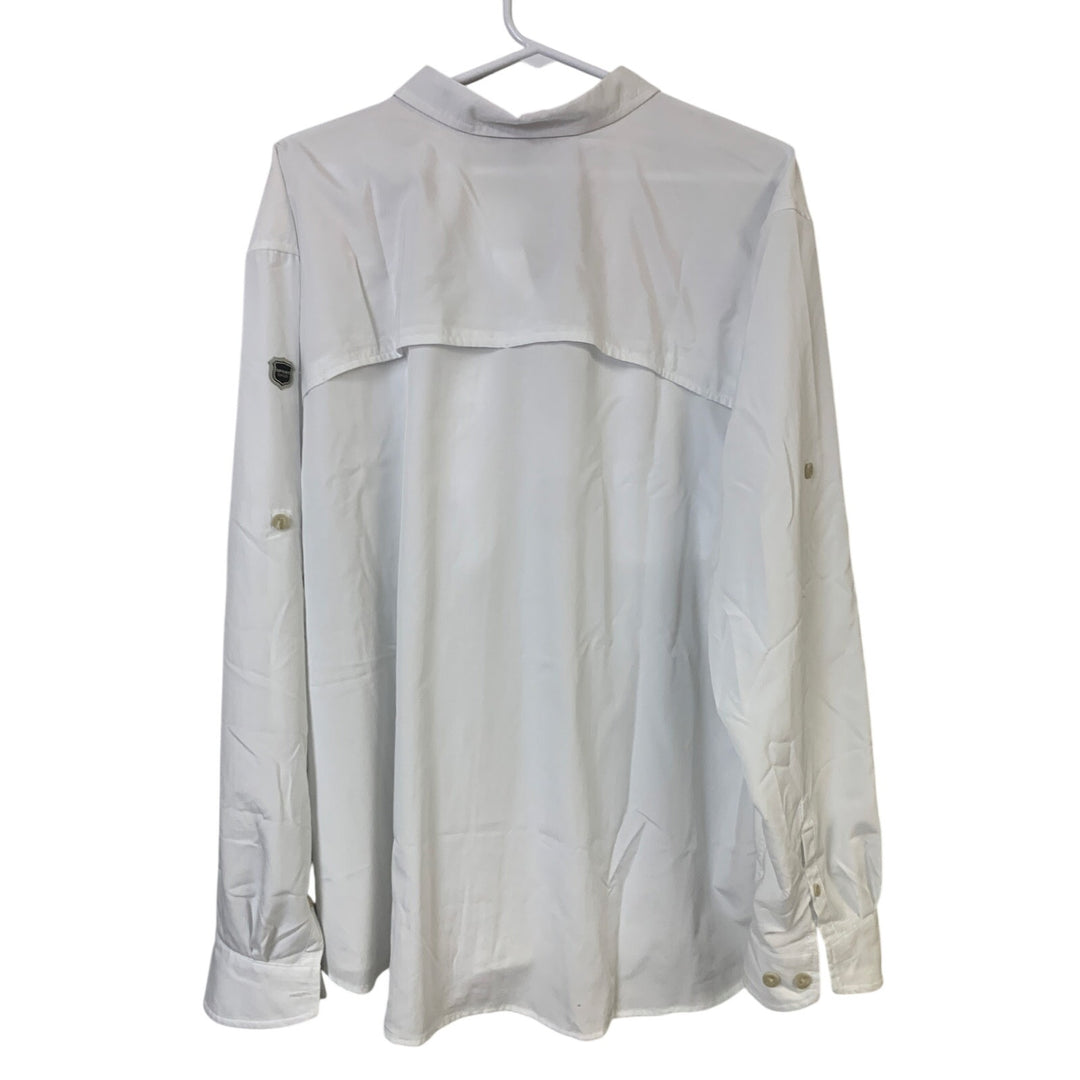NWT New Eddie Bauer Womens 2XL White Long Sleeve Guide UPF Field Buttoned Shirt