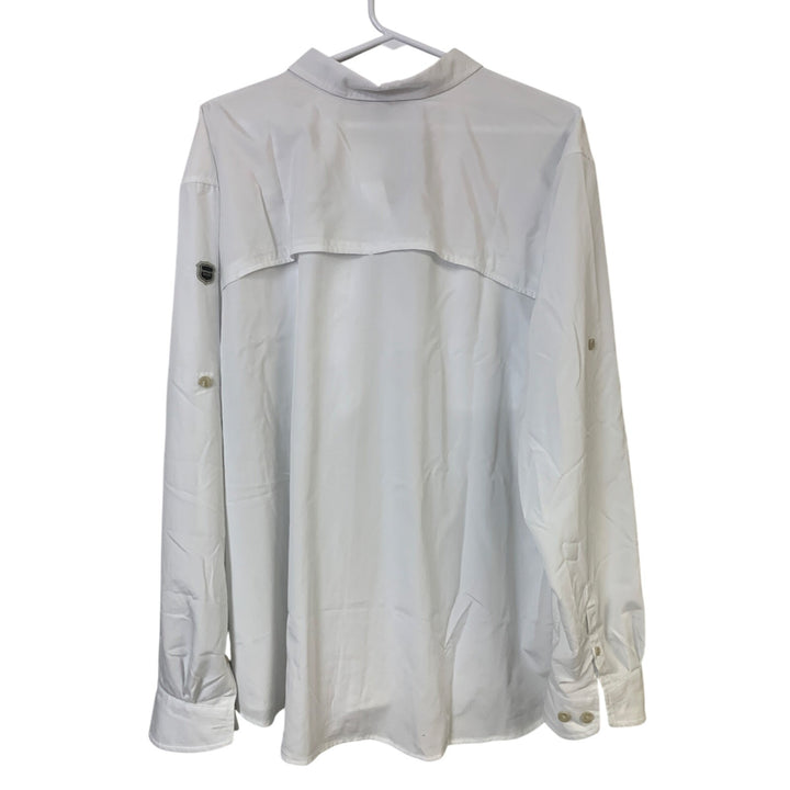 NWT New Eddie Bauer Womens 2XL White Long Sleeve Guide UPF Field Buttoned Shirt