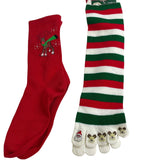 5 New NWT Womens Holiday Christmas Reindeer Peppermint Santa Glitter Socks