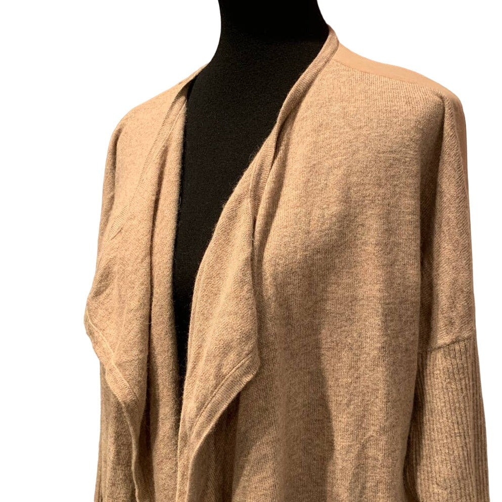 Neiman Marcus Women Large Sheer Back Angora Cashmere Wool Blend Cardigan Sweater