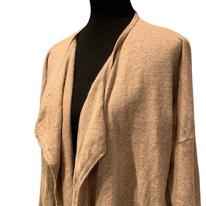 Neiman Marcus Women Large Sheer Back Angora Cashmere Wool Blend Cardigan Sweater