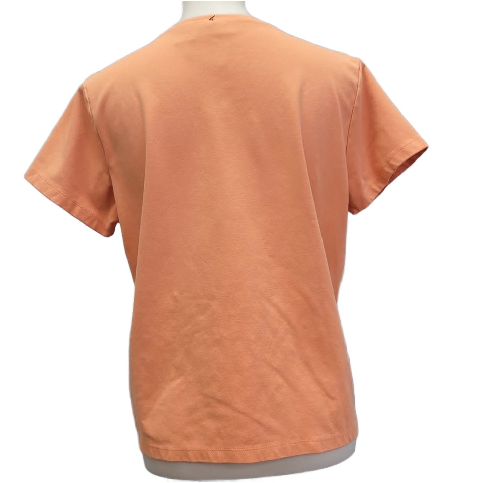 Hand Printed Upcycled Womens Large Pumpkin Everything Stretch Cotton Tee Shirt